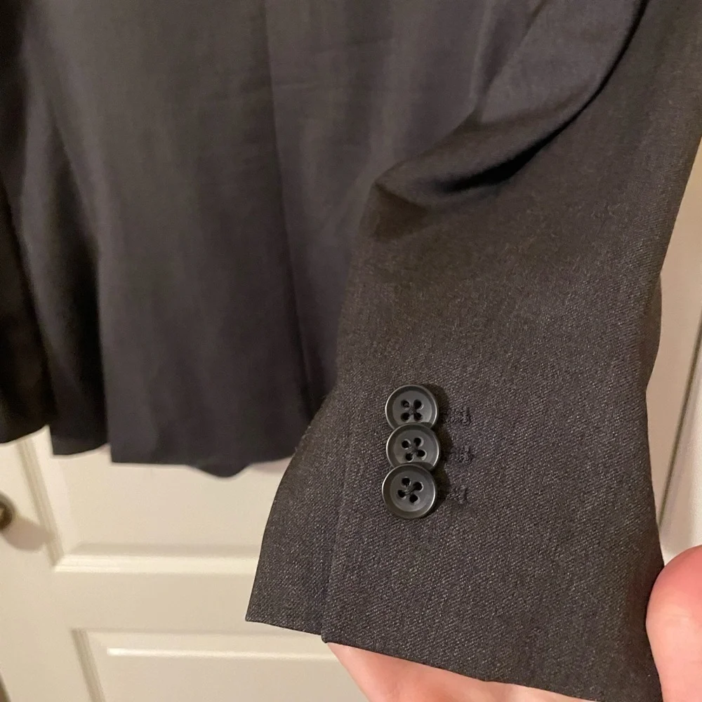 Banana Republic Blazer Sport Coat 44R Tailored Fit Wool Italian Lanificio Gray